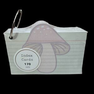 James Burke Mushroom Index Card 3x5 Ring Bound 170 Ct Cottagecore Stationery New
